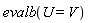 evalb(U = V)