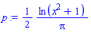 (1/2)*ln(x^2+1)/Pi