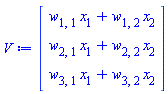 Vector(3, {(1) = w[1, 1]*x[1]+w[1, 2]*x[2], (2) = w[2, 1]*x[1]+w[2, 2]*x[2], (3) = w[3, 1]*x[1]+w[3, 2]*x[2]})