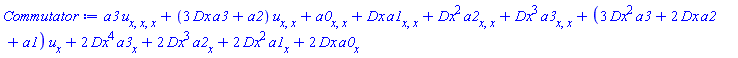 a3*(diff(diff(diff(u, x), x), x))+(3*Dx*a3+a2)*(diff(diff(u, x), x))+diff(diff(a0, x), x)+Dx*(diff(diff(a1, x), x))+Dx^2*(diff(diff(a2, x), x))+Dx^3*(diff(diff(a3, x), x))+(3*Dx^2*a3+2*Dx*a2+a1)*(diff(u, x))+2*Dx^4*(diff(a3, x))+2*Dx^3*(diff(a2, x))+2*Dx^2*(diff(a1, x))+2*Dx*(diff(a0, x))