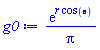 exp(r*cos(theta))/Pi
