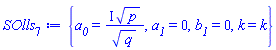 {a__0 = I*p^(1/2)/q^(1/2), a__1 = 0, b__1 = 0, k = k}