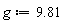 g := 9.81