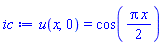 u(x, 0) = cos((1/2)*Pi*x)