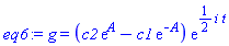 g = (c2*exp(A)-c1*exp(-A))*exp((1/2)*i*t)