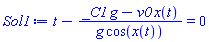 t-(_C1*g-v0*x(t))/(g*cos(x(t))) = 0