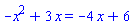 -x^2+3*x = -4*x+6