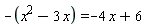 -x^2+3*x = -4*x+6
