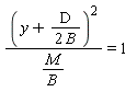 (y+D/(2*B))^2*B/M = 1