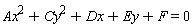 Ax^2+Cy^2+Dx+Ey+F = 0