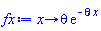 proc (x) options operator, arrow; theta*exp(-theta*x) end proc