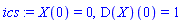 X(0) = 0, (D(X))(0) = 1