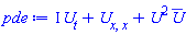 I*(diff(U(x, t), t))+diff(diff(U(x, t), x), x)+U(x, t)^2*conjugate(U(x, t))