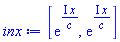 [exp(I*x/c), exp(I*x/c)]