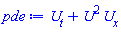 diff(U(x, t), t)+U(x, t)^2*(diff(U(x, t), x))