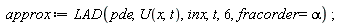 approx := LAD(pde, U(x, t), inx, t, 6, fracorder = alpha)