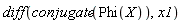 Physics:-diff(conjugate(Phi(X)), x1)