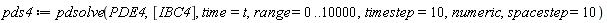 pds4 := pdsolve(PDE4, [IBC4], time = t, range = 0 .. 10000, timestep = 10, numeric, spacestep = 10)