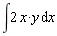 int(2*x*y, x)