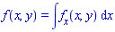 f(x, y) = int(f[x](x, y), x)