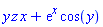 y*z*x+exp(x)*cos(y)
