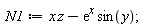 N1 := x*z-exp(x)*sin(y)