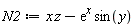 N2 := x*z-exp(x)*sin(y)