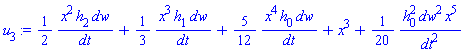 (1/2)*x^2*h[2]*dw/dt+(1/3)*x^3*h[1]*dw/dt+(5/12)*x^4*h[0]*dw/dt+x^3+(1/20)*h[0]^2*dw^2*x^5/dt^2