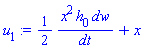 (1/2)*x^2*h[0]*dw/dt+x