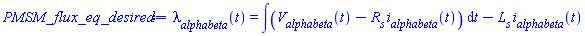 lambda__alphabeta(t) = int(V__alphabeta(t)-R__s*i__alphabeta(t), t)-L__s*i__alphabeta(t)