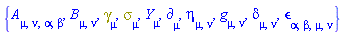 {A[mu, nu, alpha, beta], B[mu, nu], Physics:-Dgamma[mu], Physics:-Psigma[mu], Physics:-d_[mu], eta[mu, nu], Physics:-g_[mu, nu], Physics:-KroneckerDelta[mu, nu], Physics:-LeviCivita[alpha, beta, mu, nu], Physics:-SpaceTimeVector[mu](Y)}
