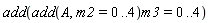 add(add(A, m2 = 0 .. 4)*m3 = 0 .. 4)