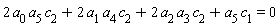 2*a[0]*a[5]*c[2]+2*a[1]*a[4]*c[2]+2*a[2]*a[3]*c[2]+a[5]*c[1] = 0