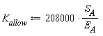 K[allow] := 208000*S[A]/E[A]