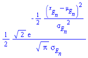 (1/2)*2^(1/2)*exp(-(1/2)*(x__E__n-mu__E__n)^2/sigma__E__n^2)/(Pi^(1/2)*sigma__E__n)