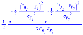 (1/2)*exp(-(1/2)*(x__E__1-mu__E__1)^2/sigma__E__1^2)*exp(-(1/2)*(x__E__2-mu__E__2)^2/sigma__E__2^2)/(Pi*sigma__E__1*sigma__E__2)