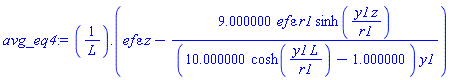 1/L.(ef*epsilon*z-9.*ef*epsilon*r1*sinh(y1*z/r1)/((10.*cosh(y1*L/r1)-1.)*y1))
