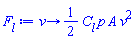 proc (v) options operator, arrow; (1/2)*C__l*p*A*v^2 end proc