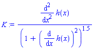 (diff(diff(h(x), x), x))/(1+(diff(h(x), x))^2)^1.5