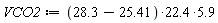 VCO2 := 22.4*(28.3-25.41)*5.9