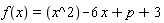 f(x) = x^2+p-6*x+3