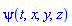 psi(t, x, y, z)