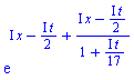 exp(I*x-((1/2)*I)*t+(I*x-((1/2)*I)*t)/(1+((1/17)*I)*t))