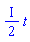 ((1/2)*I)*t