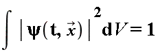 int(abs(psi(t, `#mover(mi("x",fontweight = "bold"),mo("&rarr;",fontweight = "bold"))`))^2, V) = 1