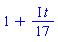 1+((1/17)*I)*t