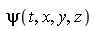 psi(t, x, y, z)