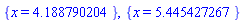 {x = 4.188790204}, {x = 5.445427267}