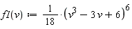 "f1(v):=1/(18)*(v^(3)-3 v+6)^(6)"