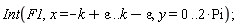 Int(F1, x = -k+epsilon .. k-epsilon, y = 0 .. 2*Pi);